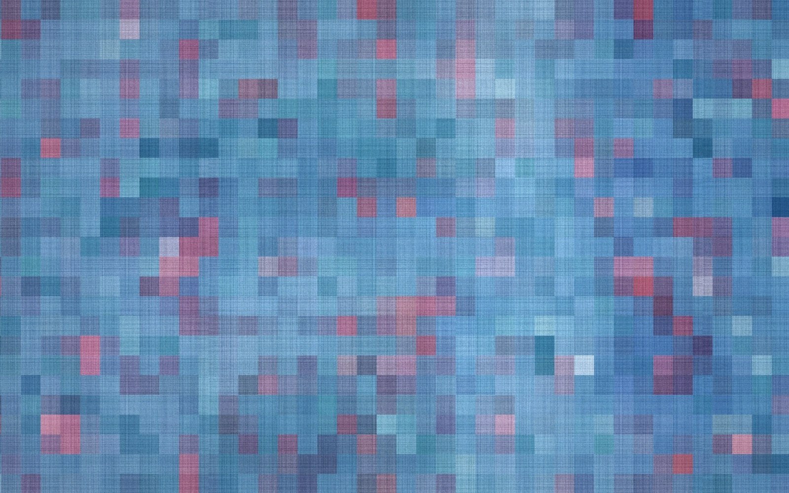 Grid of blue squares with scattered pink and red highlights forming a checkered pattern